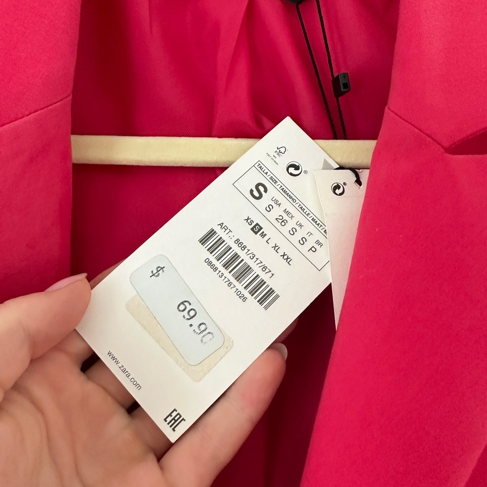 NWT Zara hot pink blazer dress with cut out - Picture 4 of 4
